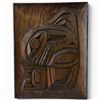 Image 1 : Carved Cedar "Killer Whale" Plaque Signed Ray Wesley, Tsimshian Indian, BC (5.5" x 7")