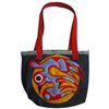Image 1 : Original Paul Johnny Wearable Art Tote Bag - Hand Stitched Flannel & Denim- First Nations Design (13