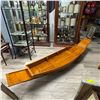 Image 1 : First Nations Hand Crafted Teak Ceremonial Boat - 8' Long x 19.5" wide x 10" tall in the ce