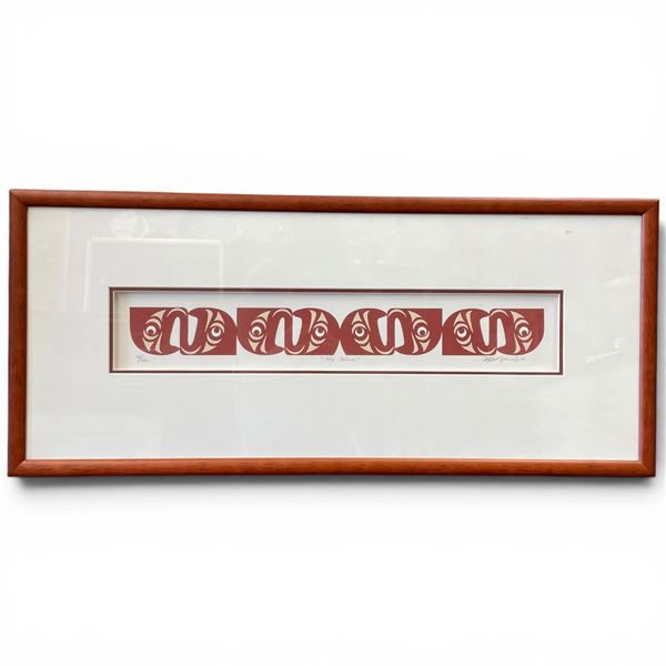Maynard Johnny Jr. Ltd. Edition Print "Ate Salmon" - #63/200 - Framed dimensions: 30" x 13.5"