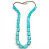 Image 1 : 26" Turquoise Bead Necklace - 1/2" x 1/2" beads