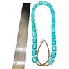 Image 2 : 26" Turquoise Bead Necklace - 1/2" x 1/2" beads