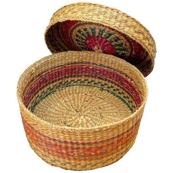 Petite Sweet Grass Basket with Lid - 2.5" deep x 5" diameter