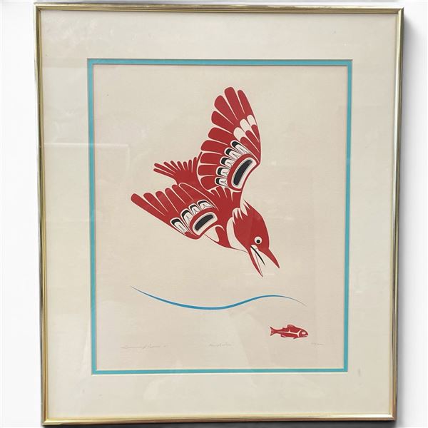 1980 Ltd. Editon Serigraph "Kingfisher" by Carrier Nation artist Larry Rosso - #144/200 (Double matt