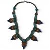 Image 3 : Tibetan Design Handmade Necklace with Turquoise and Coral Stones 17" Long  - Stamped .925