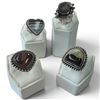 Image 1 : 4 New Rings * all stamped .925 * (Jasper, Banded Agate, Abalone and Larimar) Longest ring  is 29mm *