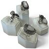 Image 2 : 4 New Rings * all stamped .925 * (Labradorite, Moonstone, and Sodalite ) Longest ring  is 32mm * Tot