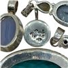Image 3 : 5 Sterling Silver & Crystal Pendants - Largest pendant is 33 x 42 mm * Total weight: 85 grams