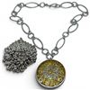 Image 1 : 2 Sterling Silver Pendants & 19" Chain* Resin  Pendant is 44mm diameter* Total weight: 51 grams