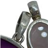 Image 3 : 3 Sterling Silver Gemstone Pendants - Druzy, Rose Quartz & Amethyst Crystal * Largest Pendant is 58 