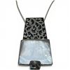 Image 1 : Sterling Silver Abalone & Crystal Statement Pendant on 24" Chain - Pendant is 48 x 77 mm * Total wei