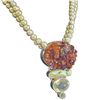 Image 2 : Green 6 mm Pearl Necklace with .925 Silver Citrine, Peridot Crystal & Pearl Enhancer Pendant  - Pend