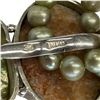 Image 3 : Green 6 mm Pearl Necklace with .925 Silver Citrine, Peridot Crystal & Pearl Enhancer Pendant  - Pend
