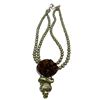 Image 4 : Green 6 mm Pearl Necklace with .925 Silver Citrine, Peridot Crystal & Pearl Enhancer Pendant  - Pend