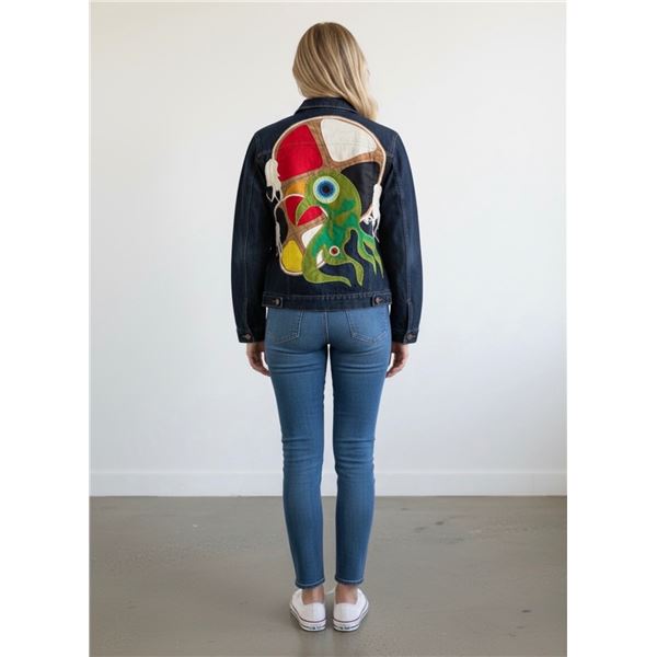 Original Paul Johnny Wearable Art Jacket - Hand Stitched Flannel & Denim with COA- First Nations Des