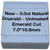 Image 3 : 3.0 CT Natural Emerald - Untreated - Emerald  Cut - 7.0mm x 10.8mm