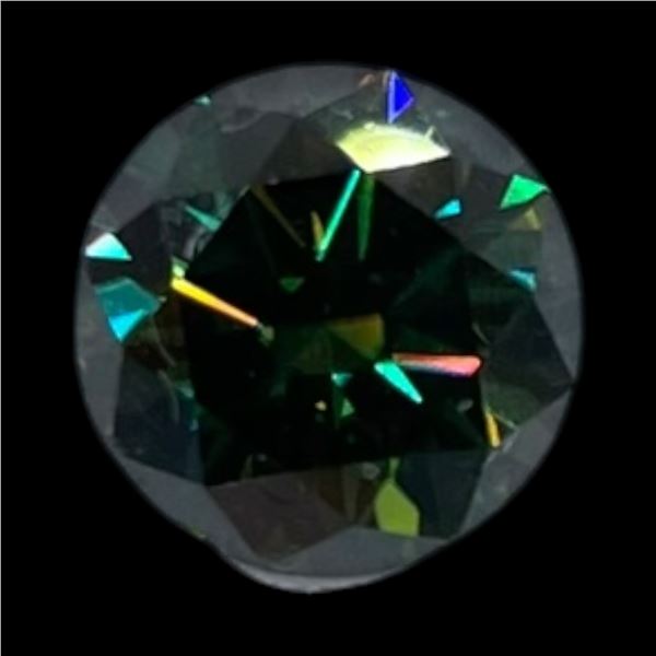 2.0 CT Moissanite Blue/Green  Lab Diamond - Round Brilliant Cut - RS 8mm - Complete with GRA Grading