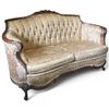 Image 1 : French Louis XV Style  Settee with Floral Damask Upholstery