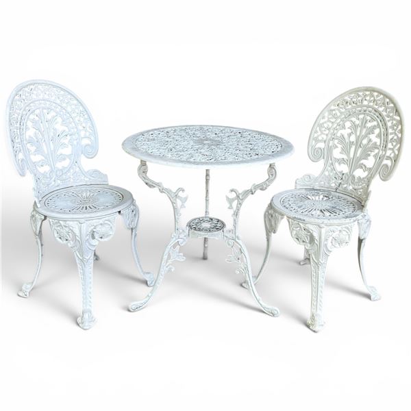 3 Piece Cast Metal Bistro Table Set