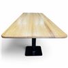 Image 3 : 10 Seat Pine Table with Industrial Dual Black Metal Base - One continuous top (42" wide x 100" long)