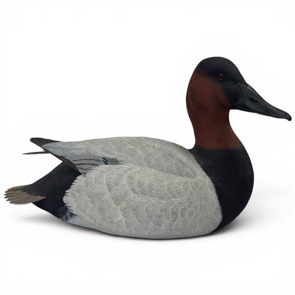 1998 Rusty Rutherford "Canvasback Drake" Hand Carved & Painted Decorative Decoy - Signed by Artist