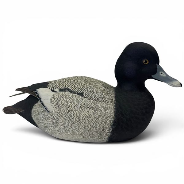 2001 Rusty Rutherford "Lesser Scaup - Blue Bill" Hand Carved & Painted Decorative Decoy - Signed by 