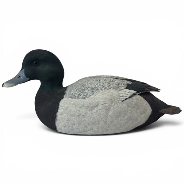 Rusty Rutherford "Greater Scaup" Hand Carved & Painted Decorative Decoy - Signed by Artist