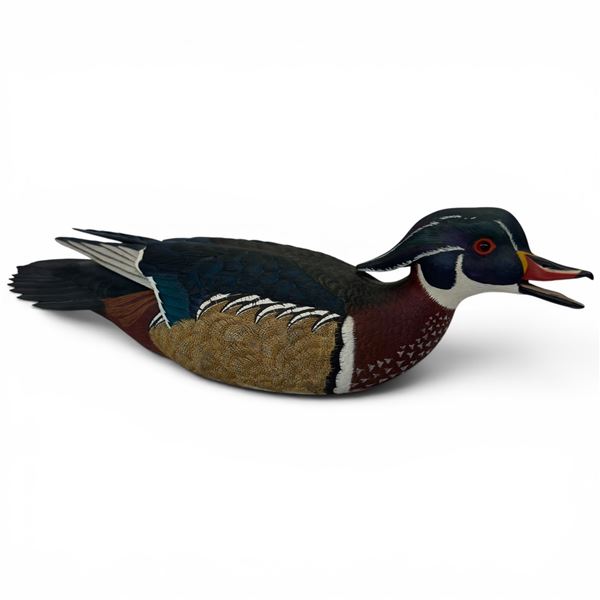 1994 Rusty Rutherford "Lesser Scaup - Blue Bill" Hand Carved & Painted Decorative Decoy - Signed by 