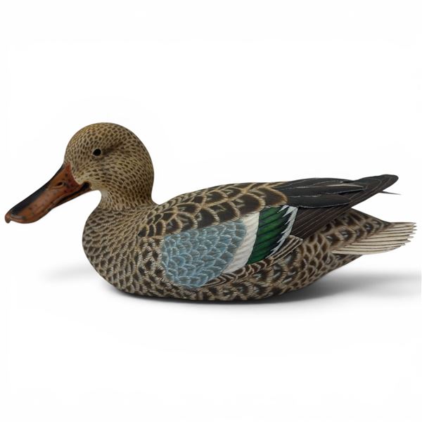 1997 Rusty Rutherford "Shoveler Hen" Hand Carved & Painted Decorative Decoy - Signed by Artist