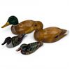 Image 2 : Flock of 4 Carved Wood Decorative Ducks - 2 are signed Island Decoys