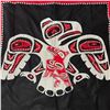 Image 2 : Original Paul Johnny Hand Stitched Button Blanket Flannel Wall Hanging with COA - First Nations Desi