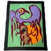 Image 1 : Original Paul Johnny Hand Stitched Flannel Wall Hanging with COA - First Nations Design (5' X 6') -C