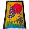 Image 1 : Original Paul Johnny Hand Stitched Flannel Wall Hanging with COA - First Nations Design (5' X 6') -C