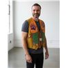 Image 1 : Original Paul Johnny Wearable Art Vest - Hand Stitched Flannel with COA - First Nations Design (16"