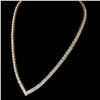 Image 1 : New 18KT Gold Plated Princess Cut CZ Tennis Necklace - 18" long  (4mm gemstones)