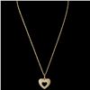Image 1 : New 18KT Gold Plated Open Heart Pendant Necklace with CZ Stones - Heart is 28mm diameter