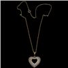 Image 3 : New 18KT Gold Plated Open Heart Pendant Necklace with CZ Stones - Heart is 28mm diameter