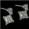 Image 1 : New Sterling Silver 2 CTW Moissanite Lab Diamond Dangle Earrings with White Gold Overlay -  SQ 5.5mm