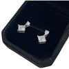 Image 3 : New Sterling Silver 2 CTW Moissanite Lab Diamond Dangle Earrings with White Gold Overlay -  SQ 5.5mm