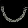 Image 2 : New Platinum Plated Iced Out 8"  Cuban Link CZ Bracelet - 14mm wide