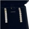 Image 4 : New 18KT Gold Plated CZ Tassel Earring 1.5 " long (Zirconia are 4mm)