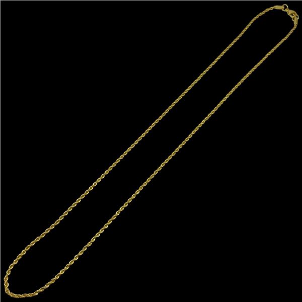 New 14KT Gold Plated 23" Rope Necklace - 2mm wide