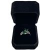 Image 3 : New Platinum Plated 1.0 CTW Double Heart Green CZ Diamond Ring with Channel Set CZ Band - Size 7