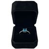 Image 2 : New Platinum Plated 1.5 CT Blue CZ Ring with Clear Channel Set CZ Band - Size 7