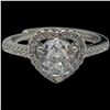Image 1 : New Platinum Plated 1 CTW Heart Halo CZ Ring - Resizable size 6