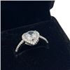 Image 3 : New Platinum Plated 1 CTW Heart Halo CZ Ring - Resizable size 6