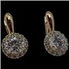 Image 4 : New 18KT Gold Plated 2 CTW CZ Halo Earrings - Lever Back (1 CTW each)