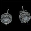 Image 1 : New Platinum Plated 1.6 CTW CZ Halo Stud Earrings   - 0.8 CTW Each