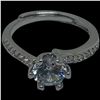 Image 1 : New Platinum Plated 1.0 CT Lab Diamond Ring with Channel Set CZ Band - Size 6.5