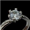 Image 2 : New Platinum Plated 1.0 CT Lab Diamond Ring with Channel Set CZ Band - Size 6.5